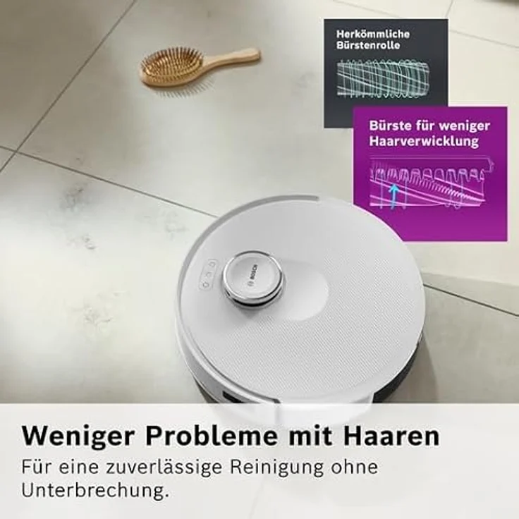 BOSCH BCRD2W Spotless Advanced Saugroboter mit integrierter Wischfunktion, 11.000 Pa Saugleistung, weiß – Bild 7