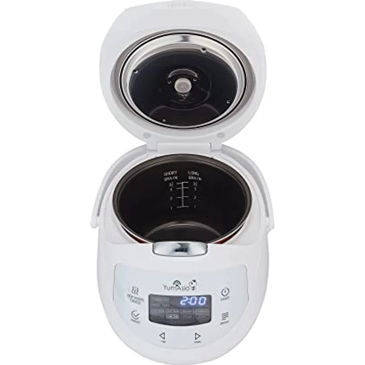Yum Asia Panda Mini-Reiskocher mit Ninja-Keramikschüssel und Advanced Fuzzy Logic (3,5 Tassen, 0,63 Liter) 4 Reisfunktionen, 4 Multicooker-Funktion, 220–240V (Arctic White) – Bild 5