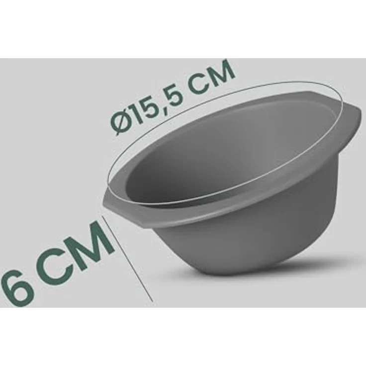 Pro Home 8er Pack Kunststoff Schüssel Plastikschüssel - BPA Frei - Spülmaschinenfest - Bruchfester PP - (Ø15,5cm / Grau) Müslischüssel Kinder Pasta Salat – Bild 2