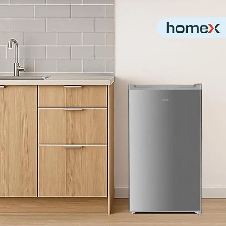 homeX FS1016-S, Gefrierschrank 60L mit 4-Sterne Gefrierfunktion, freistehend, silber, kompakt und leise – Bild 7