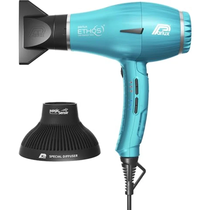 Parlux Ethos blau Haartrockner mit Magic Sense Diffusor und 2300 Watt Leistung – Bild 1