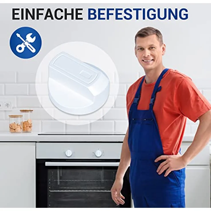 VIOKS SET 4x Drehknopf Herd Weiß Ø38mm Schalter Herd Universal mit Adaptern - Knöpfe & Schalter für Backöfen & Herde/Elektroherd Ersatzteile – Bild 5