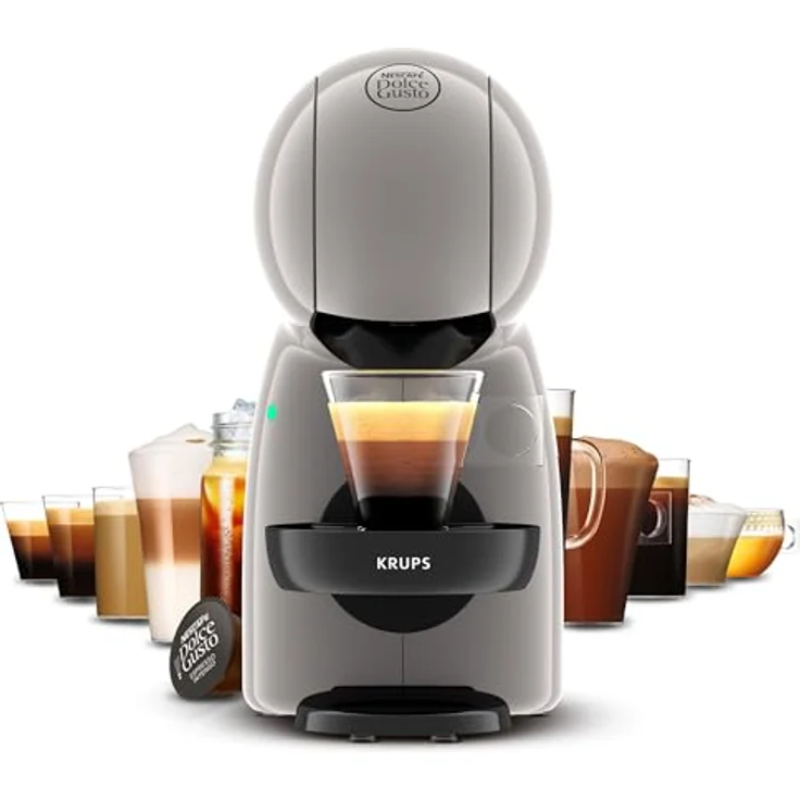 Krups KP1A3AF0 Dolce Gusto Piccolo, kompakte Kaffeekapselmaschine in Grau mit vielfältigen Getränkespezialitäten – Bild 8