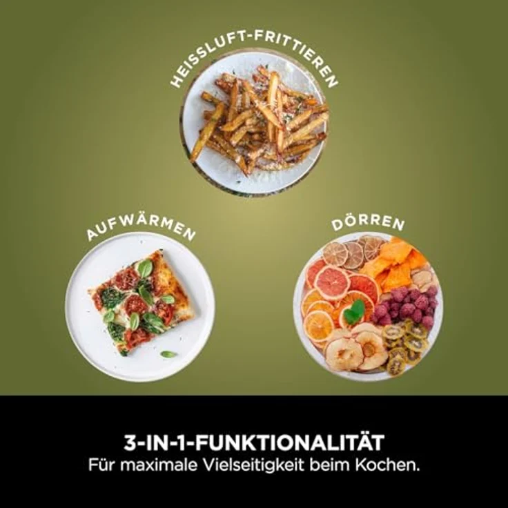 Ninja AF110EU Heißluftfritteuse 4,7L, 3-in-1 mit AirCrisp-Technologie, 2000W, Schwarz, für 1-2 Portionen – Bild 3