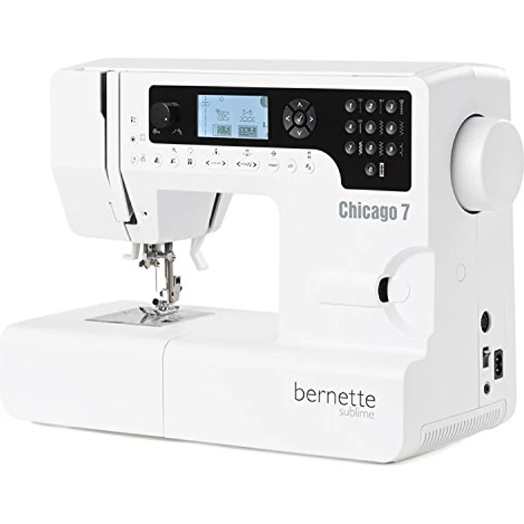 Bernette Chicago 7 Nähmaschine und Stickmaschine mit 200 Nähprogramme, Weiß – Bild 3