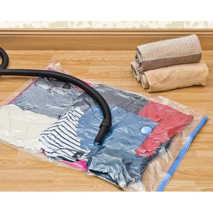 Ruhhy Vakuumierbeutel Vakuumbeutel-Set für Kleidung 15-teilig: Wiederverwendbar, 3 Größen, Transparent/Blau - Preisvergleich – Bild 6