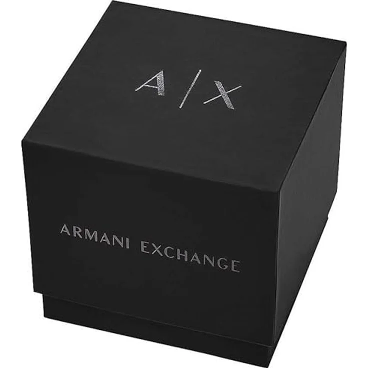 ARMANI EXCHANGE Quarzuhr AX2464, Herrenuhr mit grauem Zifferblatt, schwarzem Edelstahlarmband, 46 mm, analog, Datum – Bild 4