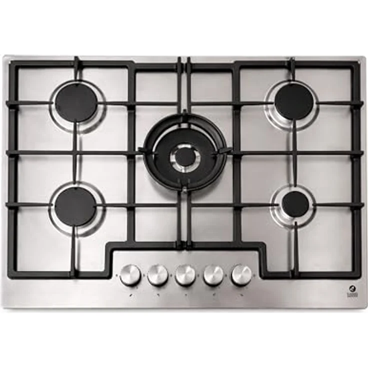 Gasline Gasherd Set GAG75INX & GB850-FIX, Edelstahl, 75 cm mit 5-Flammen Gaskochfeld und Wokbrenner, 69L Einbaubackofen mit Umluft und Gasgrill, LPG/Erdgas, Autark, Thermosicherung, Sabaf Brenner – Bild 2