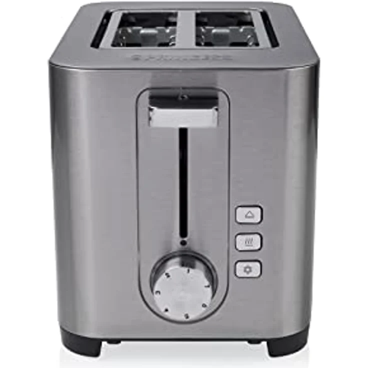 Princess 142400 2-Schlitz-Toaster, 2 kurze Schlitze, 850 W, Edelstahl, 2 kleine Scheiben, Brötchenaufsatz, 7 Bräunungsstufen, Krümelschublade, silber – Bild 6