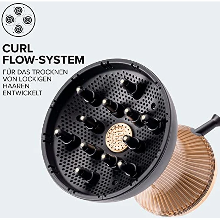 Bellissima Diffon Supreme, Heißluftdiffusor für lockiges Haar, XL Diffuser mit 12 Finger, Ceramic Technology & ArganOil, 2 Geschwindigkeiten, 3 Temperaturen, Ionisator, schonend trocknend – Bild 3