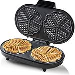 Bestron Doppel-Waffeleisen für klassische Herzwaffeln, Waffelmaker mit Backampel & Antihaftbeschichtung, 1.200 Watt, Farbe: Kupfer