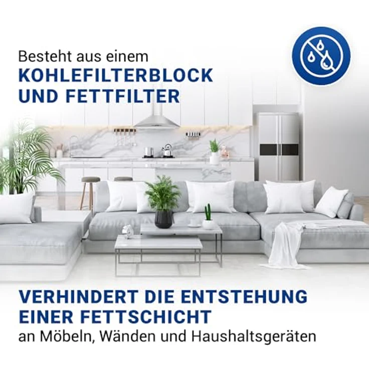 VIOKS Aktivkohlefilter Dunstabzugshaube Set 4 Stk 170mmØ Ersatz für Oranier Aktivkohlefilter KSC 700 - Kohlefilter für Dunstabzugshauben Gorenje DKF2500, DKF500M / MAN Leo, Mini, Jupiter, Corona - Kunststoff mit Flies, 170 mm Durchmesser, 6-8 Monate Wechselintervall – Bild 3