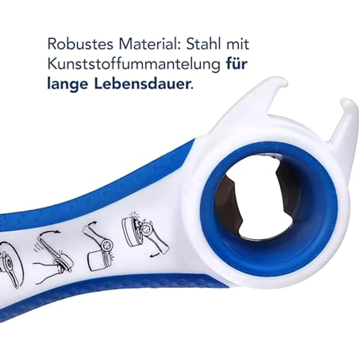 First Aid Only P-10009 5 in 1 Multi-Öffner, Flaschenöffner, Dosenöffner, weiß-blau – Bild 5