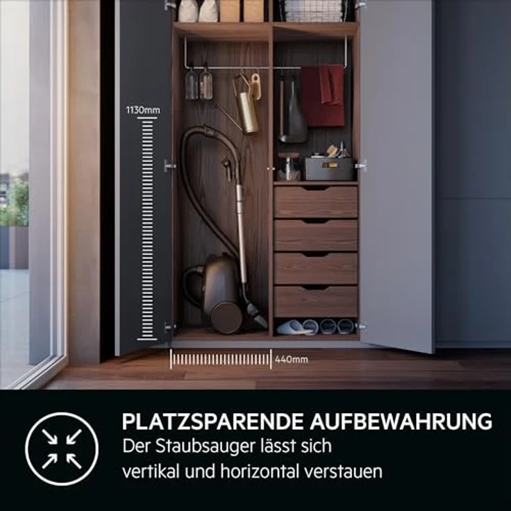 AEG Bodenstaubsauger CLEAN 6000 (AB61C2DBS), 750 W mit Beutel, hohe Saugleistung, automatische Umschaltung, inkl. Zusatzdüsen, 55 % Recyclingkunststoff – Bild 7