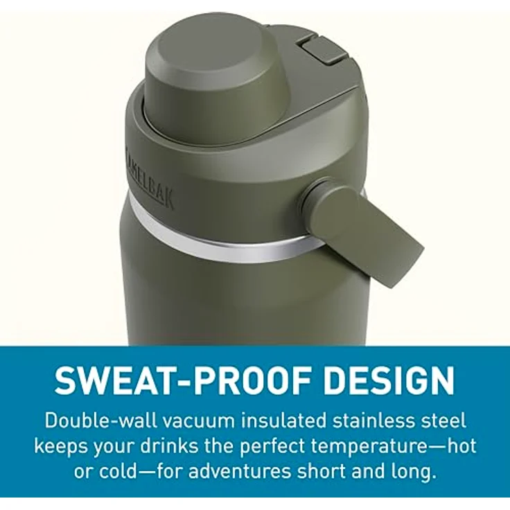 CamelBak Thrive Chug Wasserflasche, 750 ml, isolierter Edelstahl, Moos, auslaufsicher, spülmaschinenfest, schweißfest – Bild 5