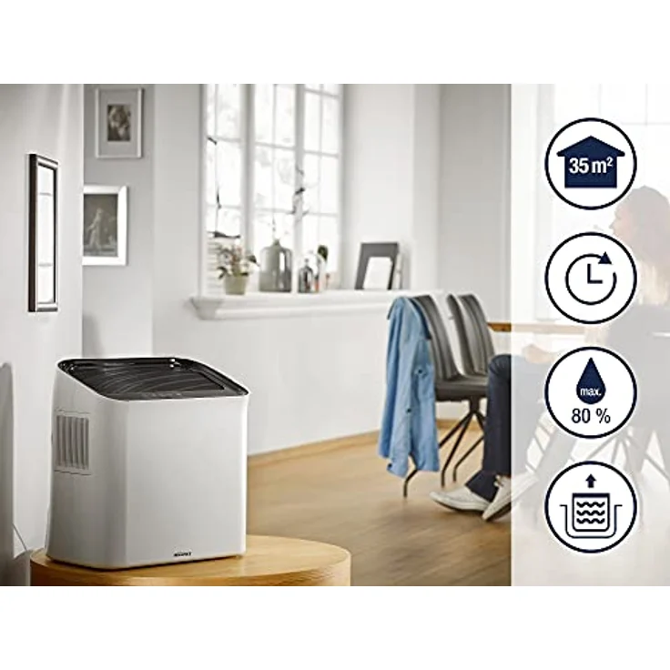 Soehnle Luftwäscher Airfresh Wash 500 für gesunde, saubere, natürlich feuchte Luft, Luftreiniger mit dreischichtigem Filtersystem, Luftbefeuchter mit LED Display für optimales Raumklima – Bild 2