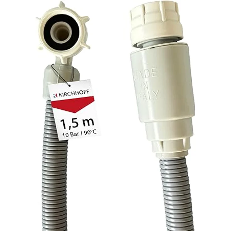 Kirchhoff Sicherheits-Zulaufschlauch 24,2 mm (3/4 Zoll IG) x 1,5 m, robustes Waschmaschinen-Zubehör mit integriertem Sicherheitssystem – Bild 1