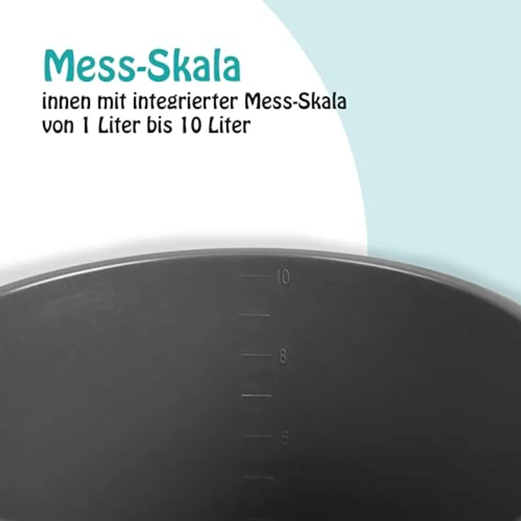 ProHome Putzeimer Kunststoff mit Metallbügel, 10 Liter, BPA-frei, stapelbar, in Blau oder Anthrazit, Made in EU – Bild 4