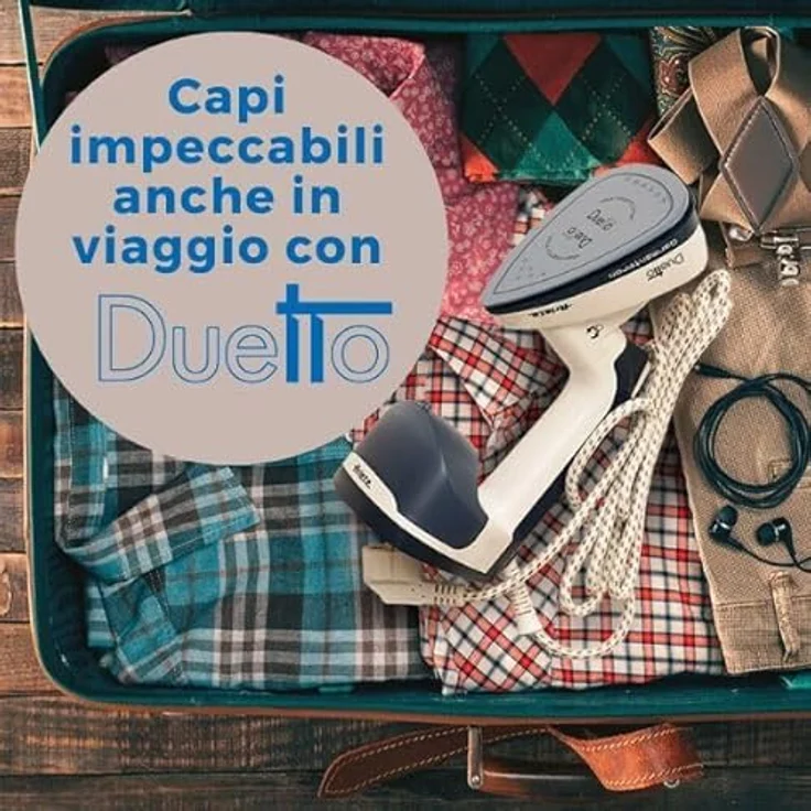 Ariete 6246 3-in-1 Duetto Dampfbürste, 1000, Weiß, Blau, Steamer – Bild 4