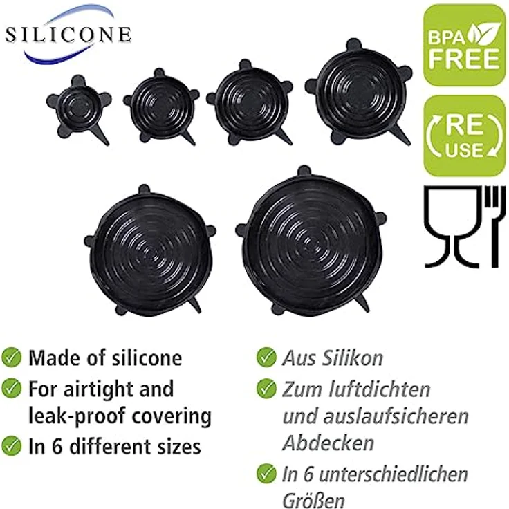 Dehnbare Silikondeckel Loui, 6tlg. – Bild 2