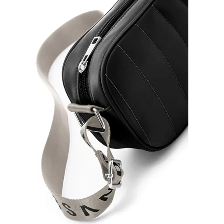 Elbsand Umhängetasche Minibag, Handtasche mit Steppung, Crossbody Bag VEGAN, schwarz – Bild 3