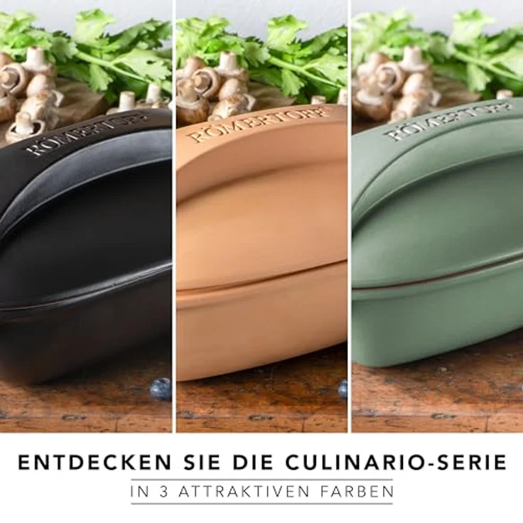 RÖMERTOPF CULINARIO Bräter, 3 Liter, antihaft Keramik, Terrakotta, für Braten und Schmoren – Bild 8