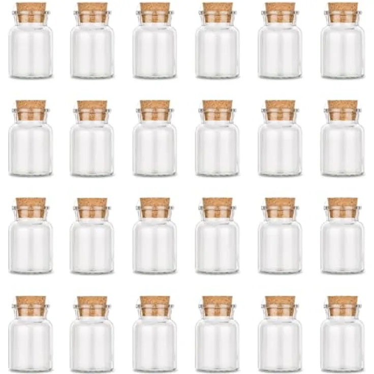 Ankerkraut Leeres Korkenglas, klein, 170ml Volumen, 24er Set für Gewürze und Deko