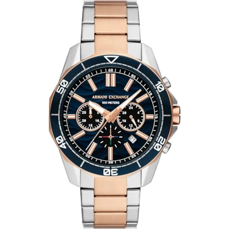 Armani Exchange Watch for Men, Automatic Blue Dial, Stainless Steel Band, 100m Water Resistance – Bild 1