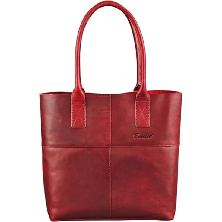 Benthill Shopper Damen Echt Leder Schultertasche Vintage Handtasche Hochwertiger Beutel, Reißverschlussfach, Braun – Bild 2
