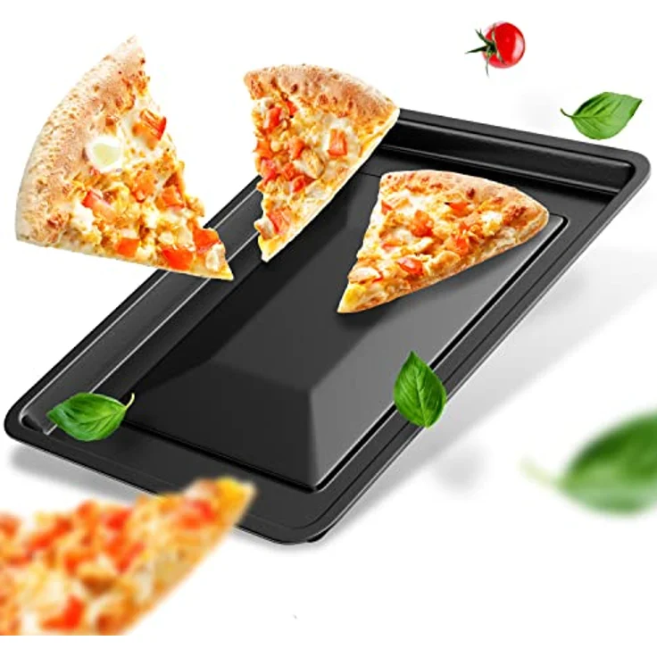 Stillstern Backblech für 45L Minibackofen, emailliert, Pizzablech, Universalpfanne, ca. B 40cm x T 31cm x H 2,5cm – Bild 1