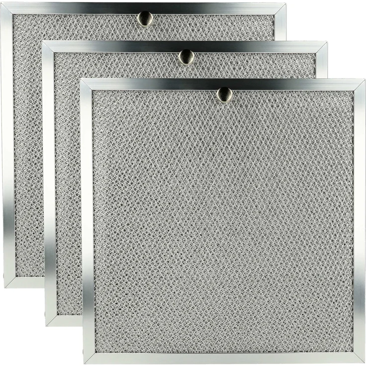 vhbw 3x Metallfettfilter für Dunstabzugshaube Miele DA289, DA289-3, DA289-4, spülmaschinenfest, rechteckig, silber