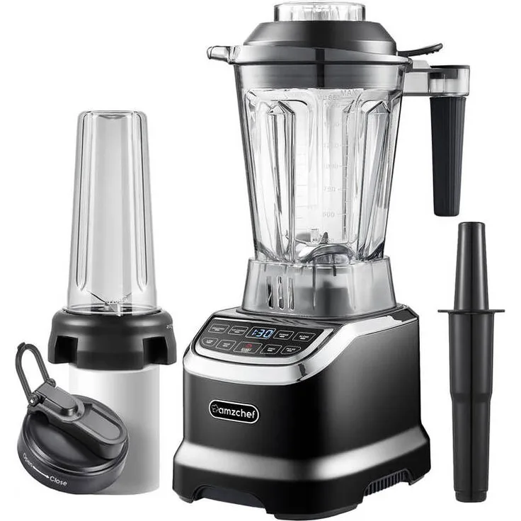 AMZCHEF ZM5003-BK Bechermixer (schwarz) mit 1.800 Watt Leistung und 1,85 Liter Fassungsvermögen