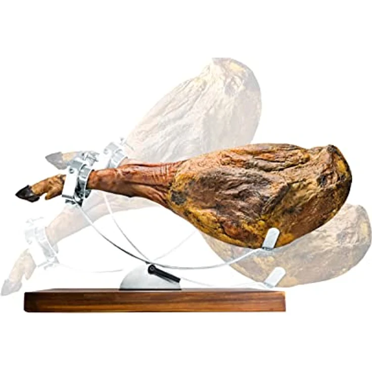 Nerthus FIJ 853 Jamonero Giratorio con Cabezal telescópico y base ajustable FIJ 853 Drehkopf Boden Schinkenhalter mit drehbarem Kopf und verstellbarer Basis, Holz Edelstahl, Braun – Bild 2
