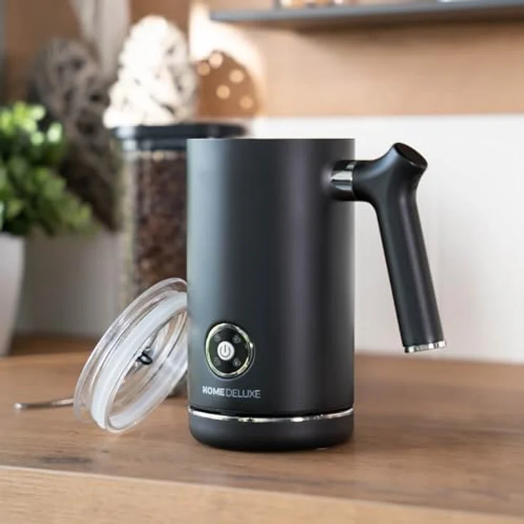 HOME DELUXE Milchaufschäumer ROYAL, 500 W, 4 in 1 Funktion, elektrisch, antihaft-beschichtet, Matt Schwarz – Bild 3