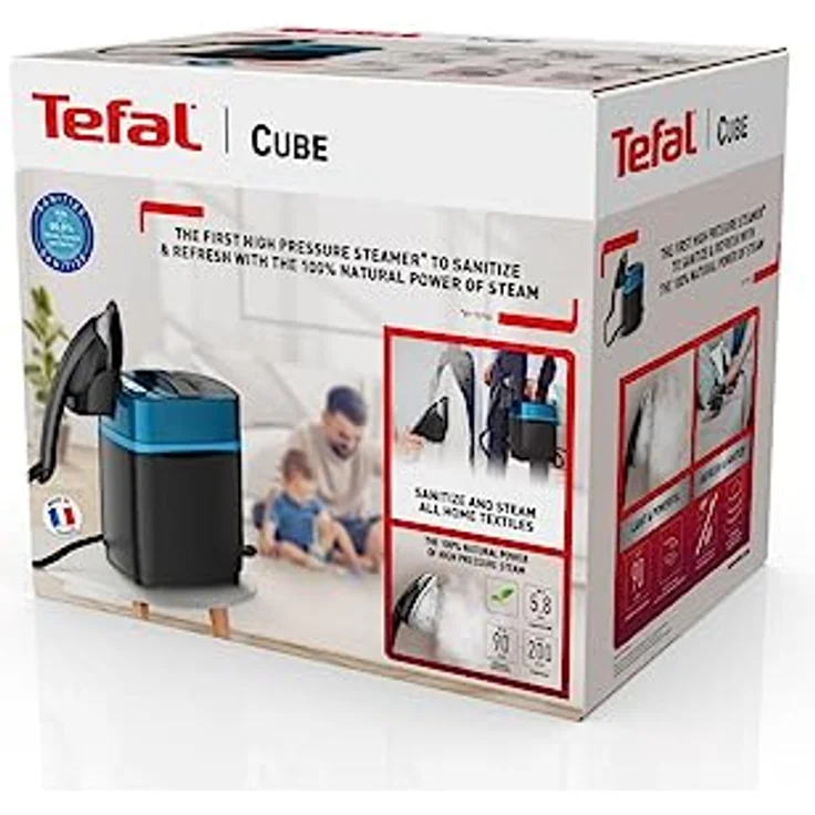 Tefal Cube UT2020 Triple Action mobiler Hygiene-Dampfglätter, Dampfmenge bis zu 90 g/min, Dampfstoß 200 g/min, 5,8 bar, Steamer – Bild 3