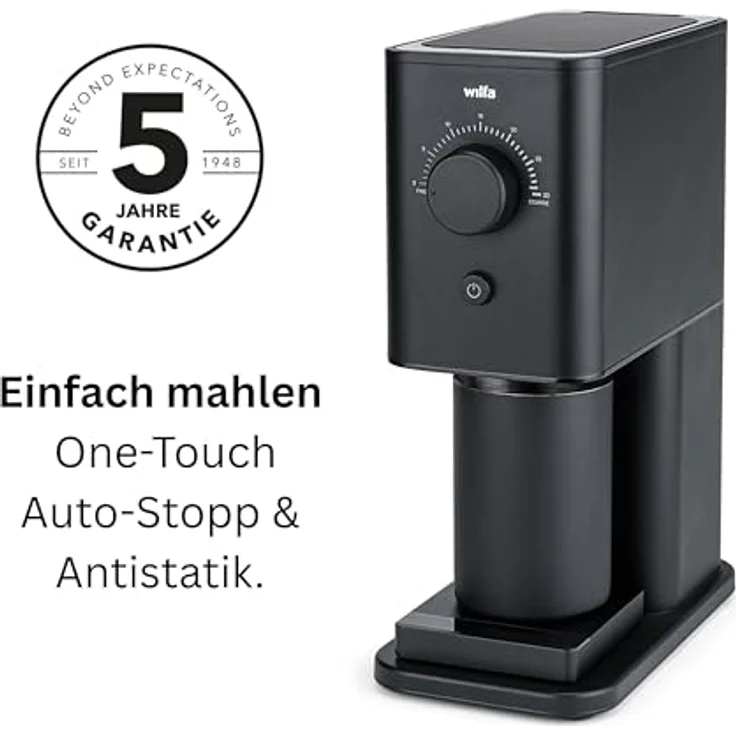 Wilfa Zense, Kaffeemühle mit 30 Mahlgraden und Stahlmahlwerken, Schwarz – Bild 6