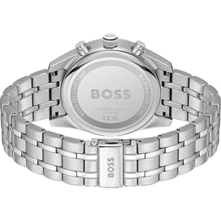 BOSS Chronograph SKYTRAVELLER, Herrenuhr, Quarzuhr, Stoppfunktion, Datum, silberfarben – Bild 4
