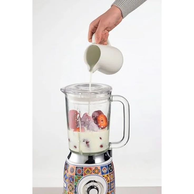 Ariete 583 Standmixer Positano mit Glasbecher 1,5 Liter, 4 Klingen aus Edelstahl, 4 Geschwindigkeitsstufen + Pulse, 1000 Watt, Capri Linie – Bild 4