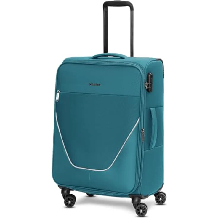 Stratic Weichgepäck-Trolley taska, 4 Rollen, erweiterbar, mit Zahlenschloss, Polyester in Schwarz – Bild 2