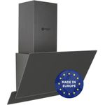 Wiggo Dunstabzugshaube 50cm kopffrei I Abluft Umluft Dunstabzug 300m³/h - LED Touch-Display 3 Stufen I Schräghaube inkl. Fettfilter & 2x Kohlefilter I Abzugshaube mit 2 teiliger Glasfront grau - Preisvergleich