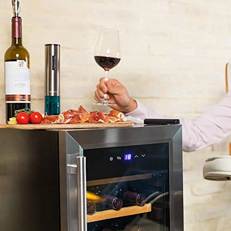 Cecotec Weinkühlschrank GrandSommelier 15000 Inox Compressor. 15 Flaschen mit Kompressor, der eine hohe Leistung garantiert. Einstellbare Temperatur und Touch-Bedienfeld – Bild 3