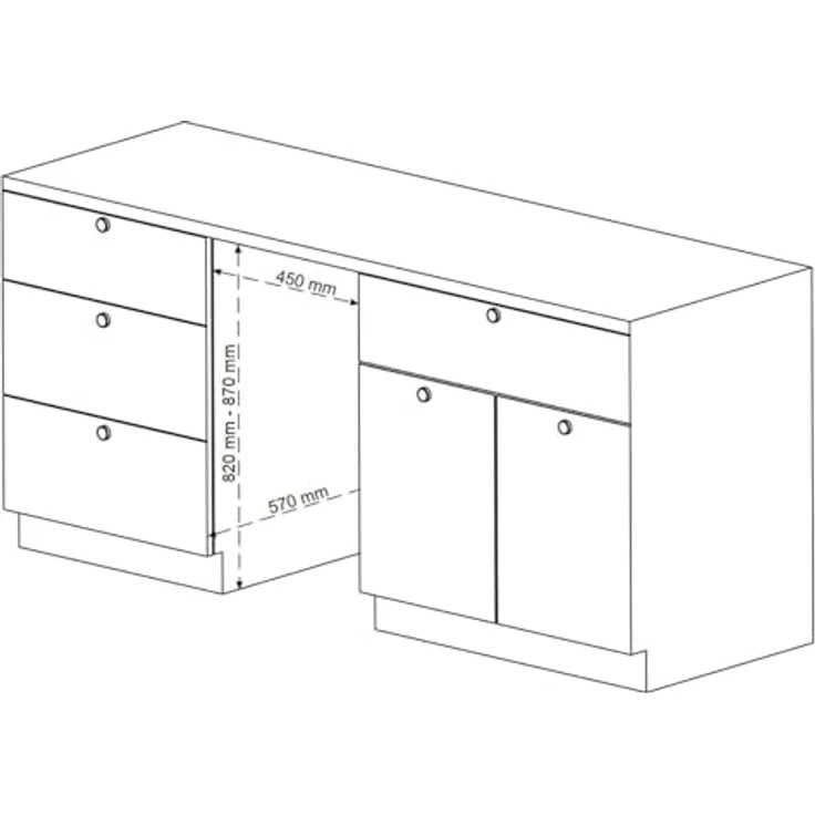 Oranier GSV545, Vollintegrierbarer Einbaugeschirrspüler, 45 cm für 10 Maßgedecke, mit 6 Spülprogrammen und Edelstahl-Innenbehälter – Bild 8