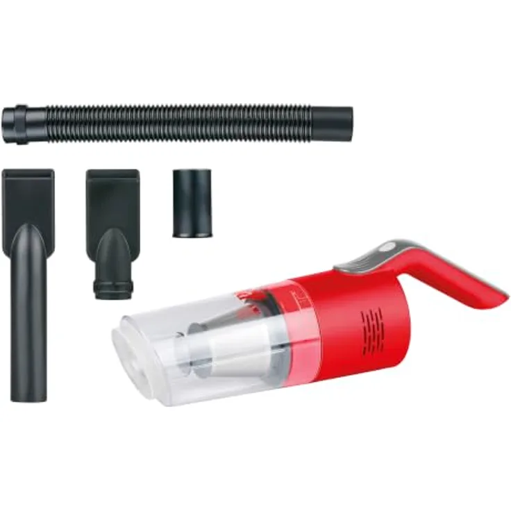 Dirt Devil DD5004 Handstaubsauger Akku – Kabellos, Beutellos, Nass & Trocken, 2 Saugstufen bis 7 kPa, HEPA-Filter, USB-C, Auto-Zubehör, Rot