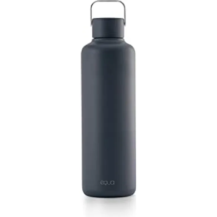 EQUA Timeless Trinkflasche, Edelstahl, 600ml, BPA-frei, auslaufsicher, haltbar, multifunktional, Navy