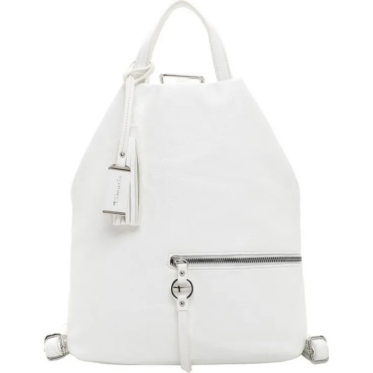 Tamaris Cityrucksack TAS Nele, Damenrucksack mit Echtleder-Optik, Reißverschluss-Fach, Feinsynthetik, schwarz