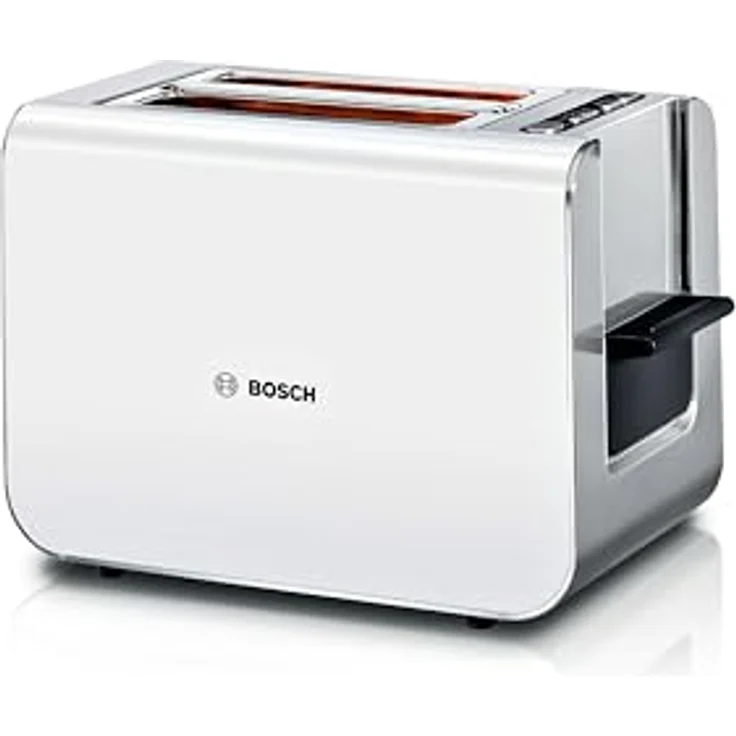 Bosch Toaster Styline TAT8611N, integrierter Brötchenaufsatz, Liftfunktion, Auftaufunktion, Abschaltautomatik, Brotzentrierung, 800 W, Edelstahl/weiß – Bild 1