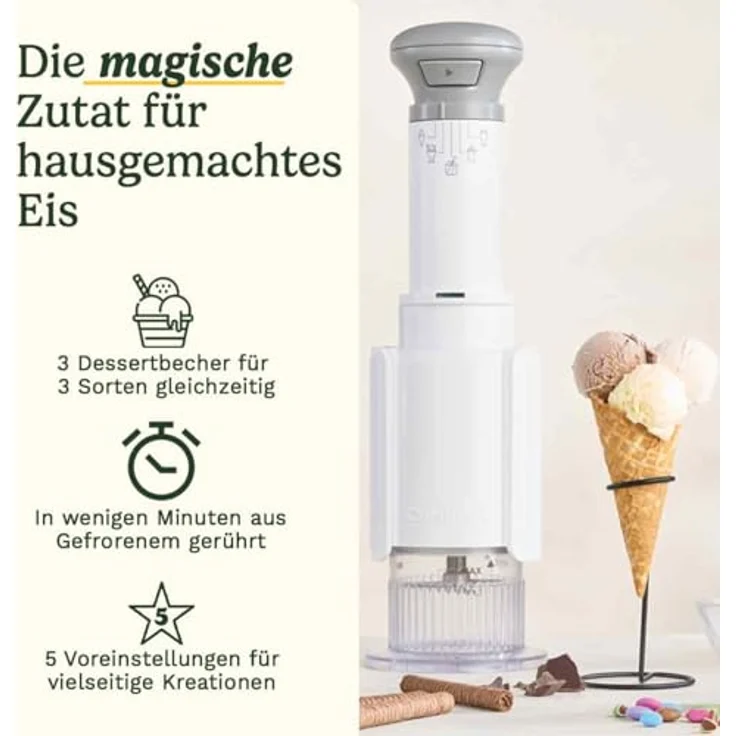 Cuisinart Freeze Wand, Eisherstellung mit drei PCTG-Schalen, Weiss – Bild 2
