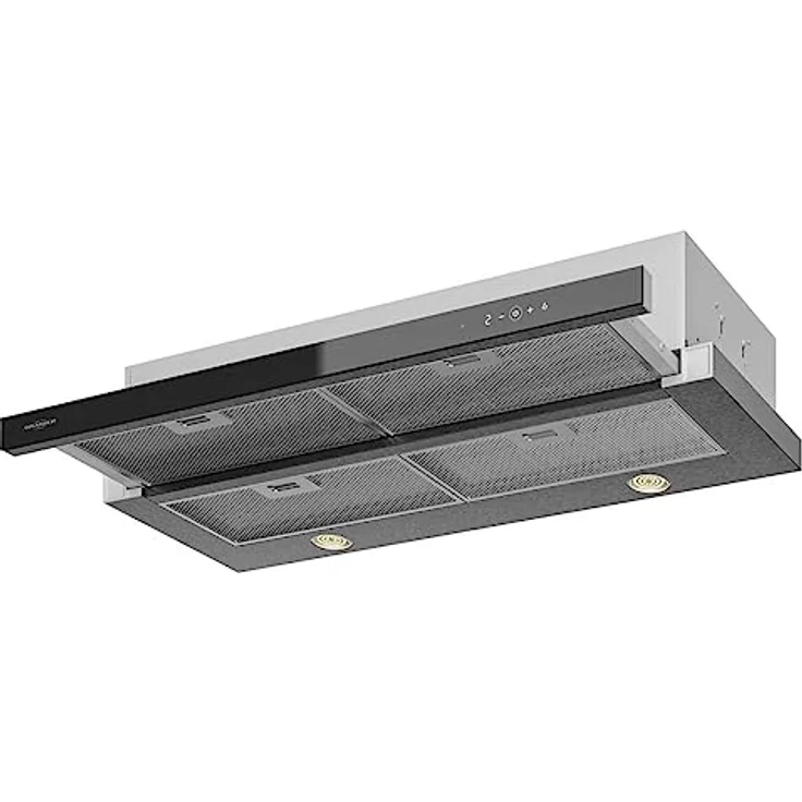 Oranier Schublüfter 5 TC-90, Dunstabzugshaube mit Touch-Control, max. 334 m³/h, Schwarzglas – Bild 2