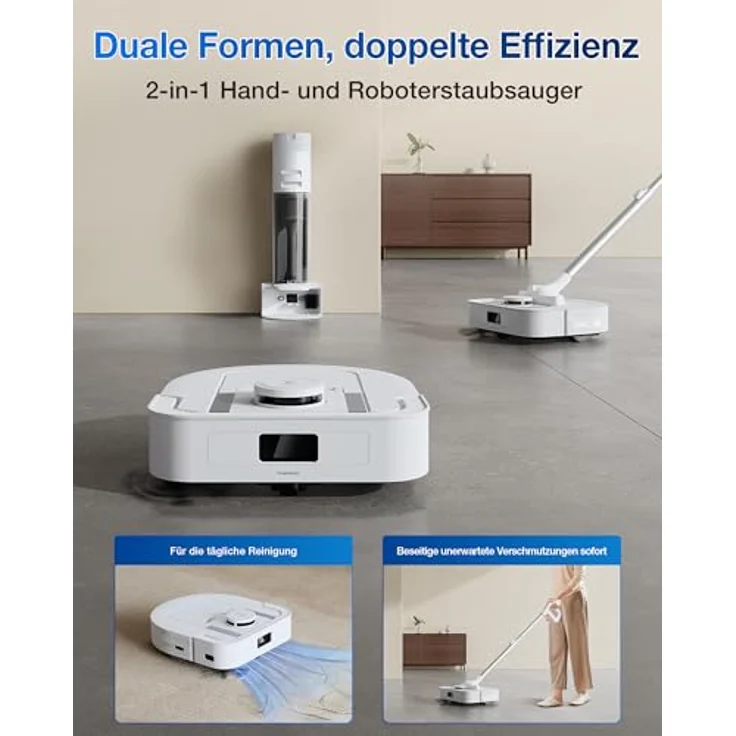 ECOVACS DEEBOT X5 HYBRID 2-in-1 Saugroboter und Handstaubsauger mit automatischer Absaugung, ZeroTangle 2.0, TrueDetect, App Steuerung, überlegene Mobilität, TrueMapping 2.0 – Bild 2