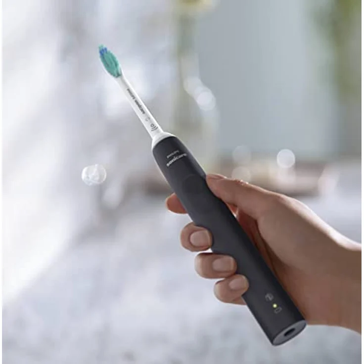 Philips Sonicare 3100 Series Elektrische Schallzahnbürste mit Drucksensor und BrushSync-Technologie, schwarz (Modell HX3673/14) – Bild 2